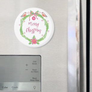 Akvarell Julkrans "God Jul" Magnet
