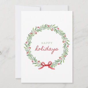 Akvarell Julkrans – God Jul Minimalistisk Julkort