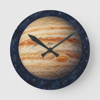 Akvarell Jupiter Rund Klocka
