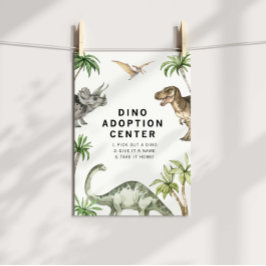 Akvarell Jurassic Dinosaur Antagningsskylt Poster