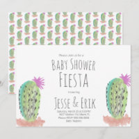 Akvarell Kactus Växter Handmålade Baby Shower