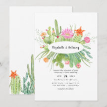 Akvarell Kaktus Bröllop