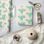 Akvarell Kaktus Bröllopsdusch Presentpapper<br><div class="desc">En bedårande kaktusdesign för alla typer av evenemang.</div>