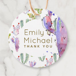 Akvarell Kaktus Fiesta Tack Namngiven Förmån Gåvor Etiketter