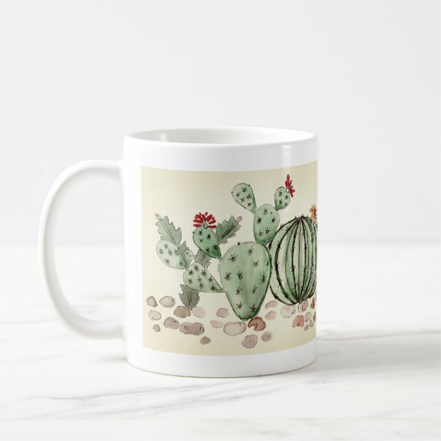 akvarell, kaktus kaffemugg (Vänster)