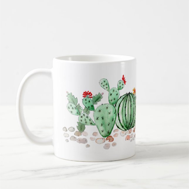akvarell, kaktus kaffemugg (Vänster)