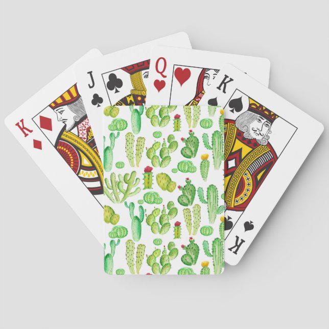 Akvarell Kaktusar Casinokort (Baksidan)