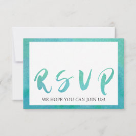 Akvarell kalligrafi strandmeny val RSVP-kort OSA Kort