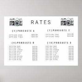 Akvarell Kamera Fotograf Pris Meny Utskrift Poster