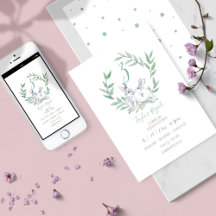 Akvarell Kanin Födelsedagsinbjudningar Online