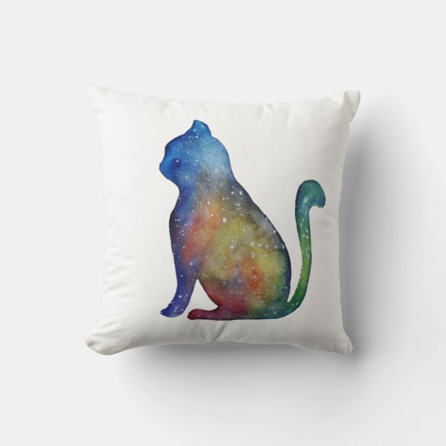 Akvarell Katt Kuddelfodral Kudde (Framsida)
