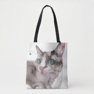 Akvarell Katt Tygkasse