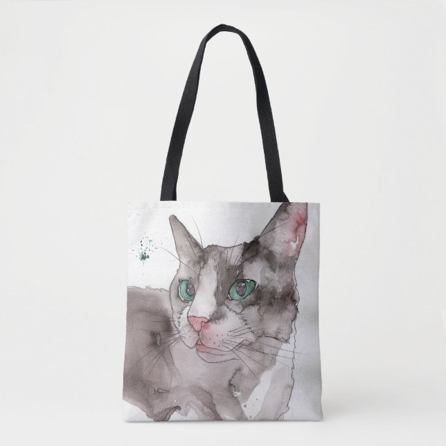 Akvarell Katt Tygkasse (Framsida)