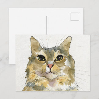 Akvarell Katt Vykort