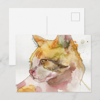 Akvarell Katt Vykort