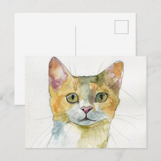 Akvarell Katt Vykort