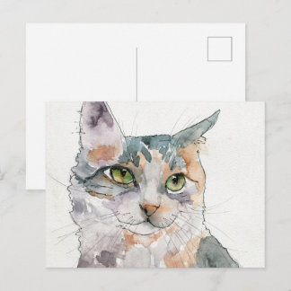 Akvarell Katt Vykort