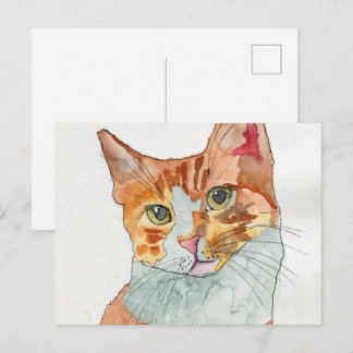 Akvarell Katt Vykort