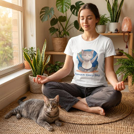 Akvarell Katt Yoga Älskare Lärare Mamma Kvinnor Pr T Shirt