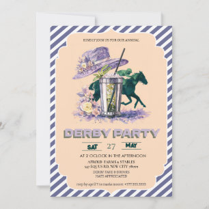 Akvarell Kentucky Derby Festinladan Lila Inbjudningar