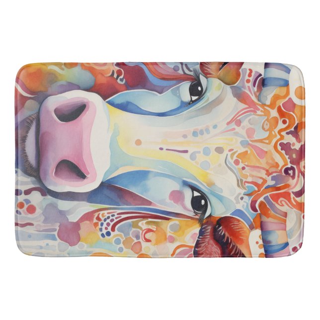 Akvarell Ko Lugn Mjuk Badrumsmatta (Framsidan)