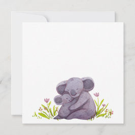 Akvarell Koala Familj Inbjudningar