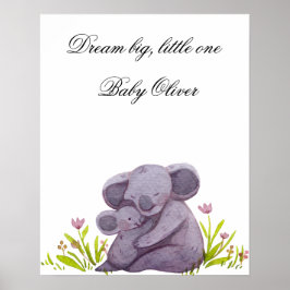 Akvarell Koala Familj Nurseriesaffisch Omedelbar N Poster