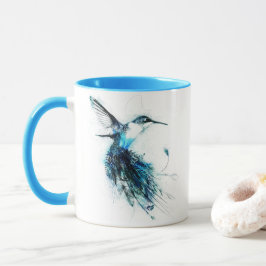 Akvarell Kolibri Fjäder Svans Mugg