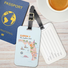 Akvarell Konstkart över Kalifornien Bagagebricka