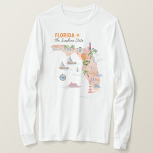Akvarell Konstkart över Kalifornien T Shirt