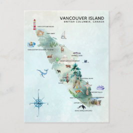 Akvarell Konstkart över Vancouver Island Vykort