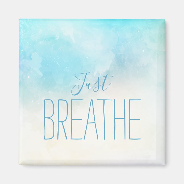 Akvarell Konstnärlig Strand Bara Andas Citat Magnet (Framsidan)