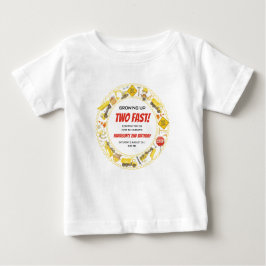 Akvarell Konstruktion 2-års födelsedagsfest T Shirt