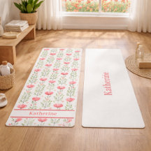 Akvarell Korall Rosa Vallmo Blommig