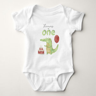 Akvarell Krokodil 1-årsdag T Shirt