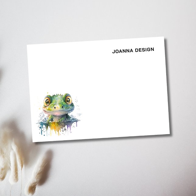 Akvarell Krokodil Minimalistisk Personlig Post-it Block (Skapare uppladdad)
