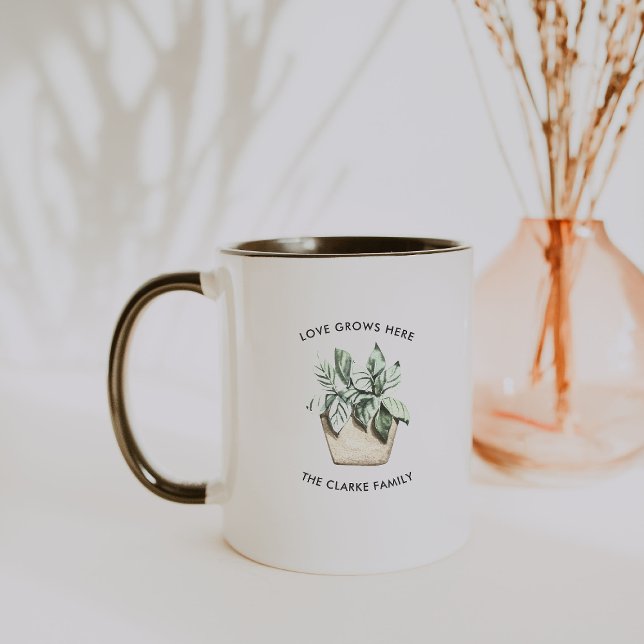 Akvarell krukväxt Personlig kaffemugg (Skapare uppladdad)