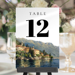 Akvarell Lake Como Italien Bordnummer Inbjudningar