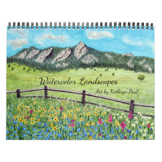 Akvarell landskaps konst vägg kalender 2027