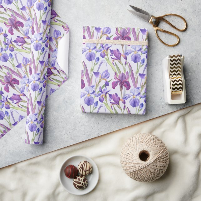 Akvarell Lavendel Blommig Presentationspapper Presentpapper (Hantverk)