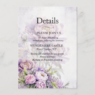 Akvarell Lavendel Peony Tilläggskort