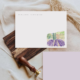 Akvarell Lavendelfält Personligt Brevkort Anteckningskort