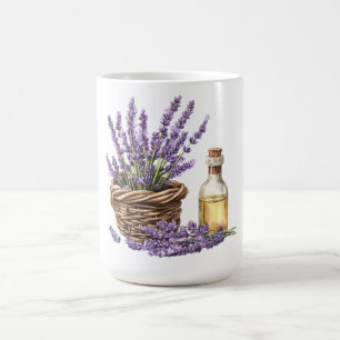 Akvarell Lavendelkorg Kaffemugg
