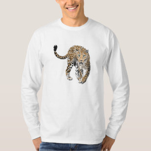 akvarell leopard djungel katt målad djur grön t shirt