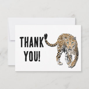 akvarell leopard djungel katt målad djur grön tack kort