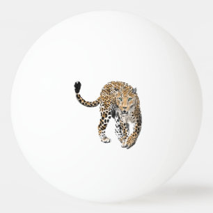 akvarell leopard djungelkatt målad djur grön pingisboll