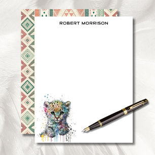Akvarell Leopard Elegant Företagsbrevpapper Brevhuvud