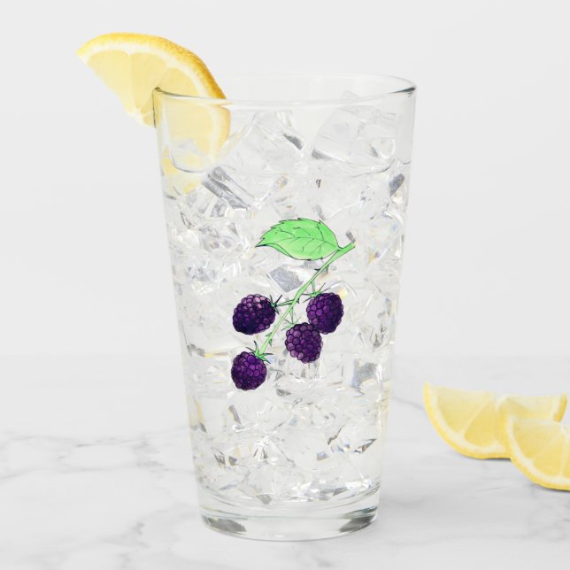 Akvarell Lila Björnbär Botanisk Glaskopp (Framsida Ice)