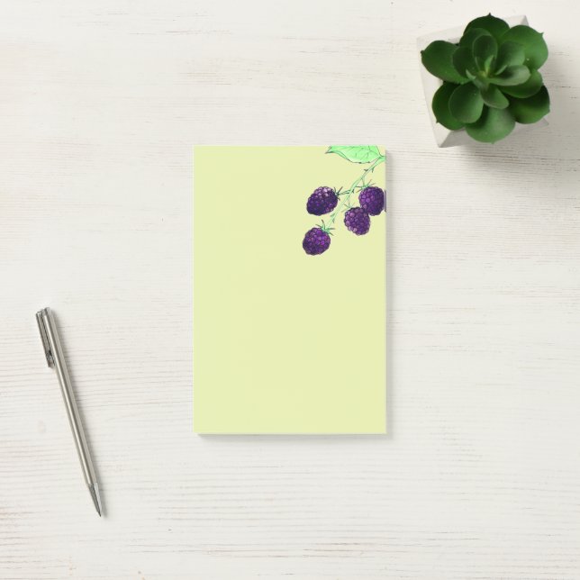 Akvarell Lila Björnbär Botanisk Post-it Block (Kontor)