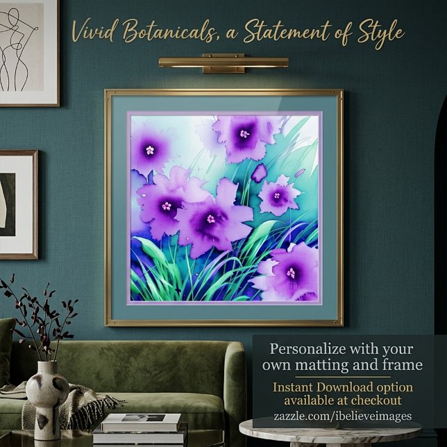 Akvarell lila blommor poster (Skapare uppladdad)